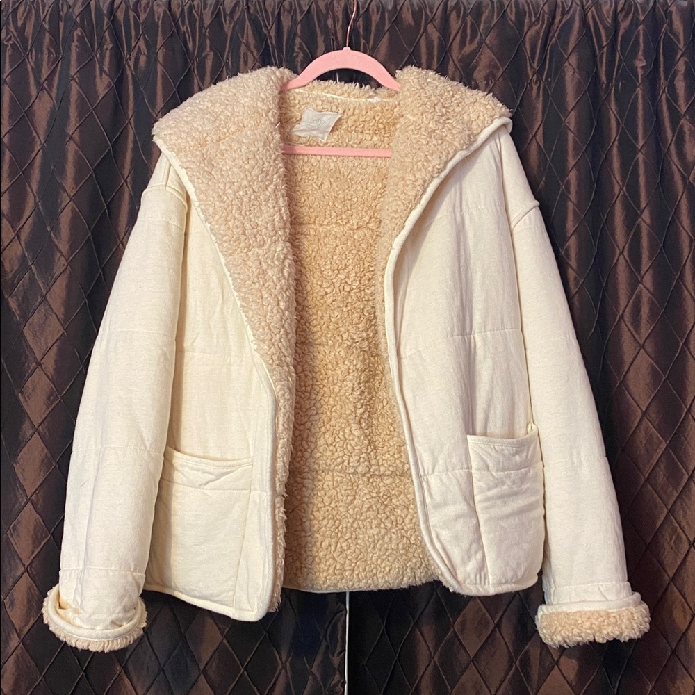 Urban Outfitters Cream Sherpa Jacket